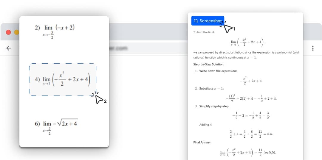 Photo Math Solver solving linear equations step by step in the browser